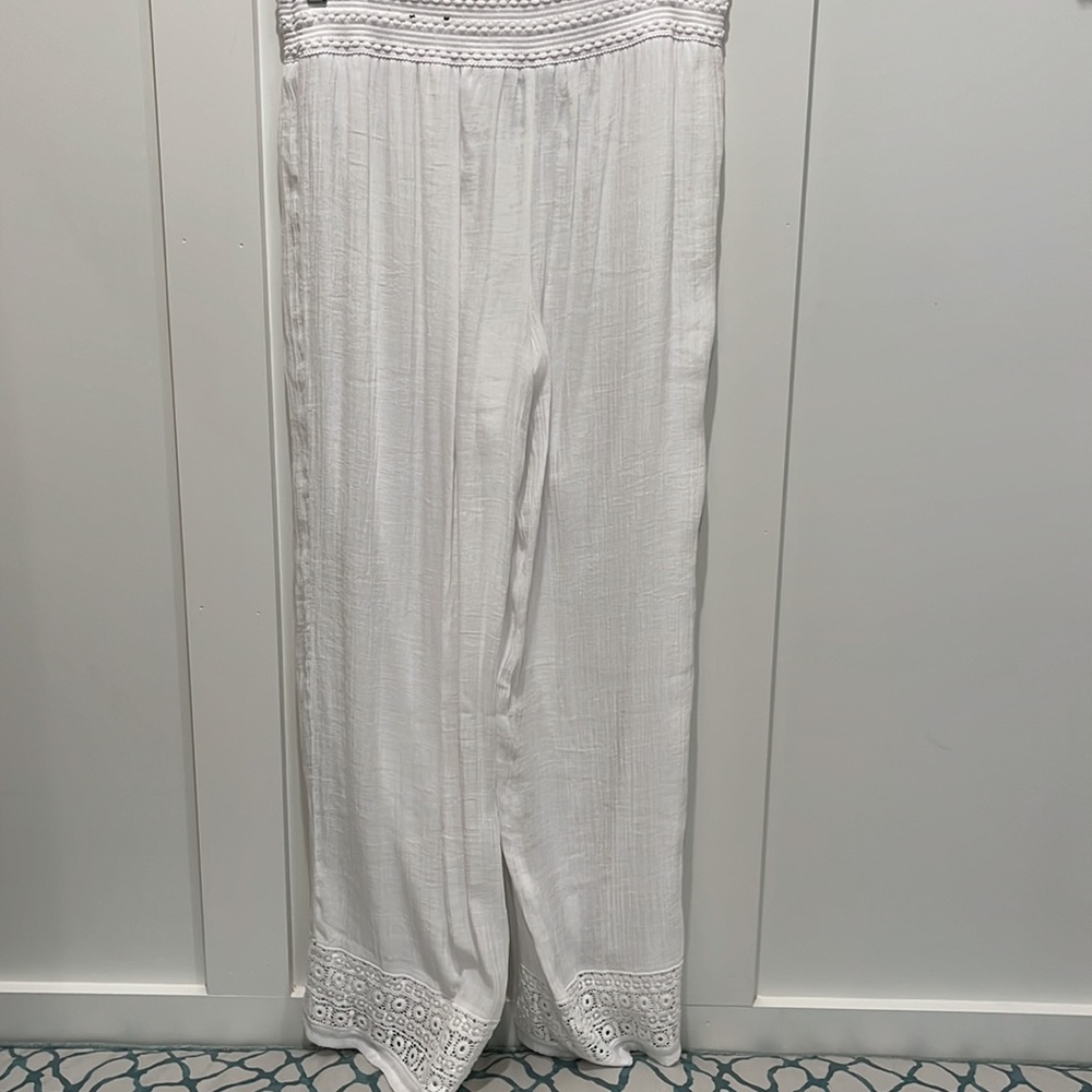 Jm Collection White Pull-On Style Lined-Flowy Pan… - image 3